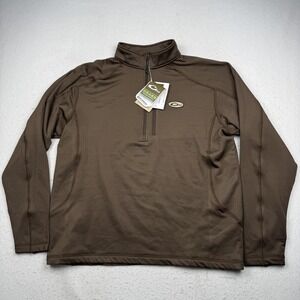 Drake Pullover Mens Large Brown MST Breathlite Quarter Zip Hunting Top Fleece